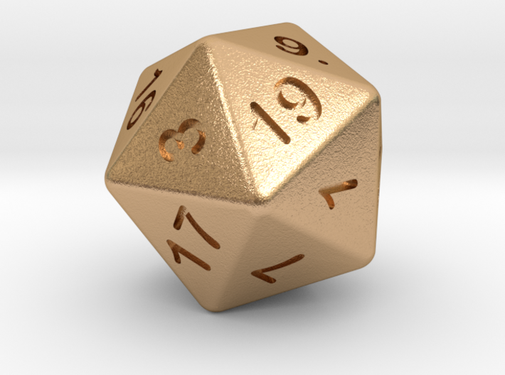 20 sided dice (d20) 30mm dice 3d printed