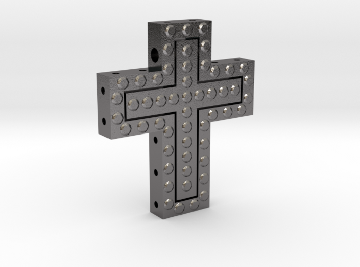 Cross with inserts pendant 3d printed