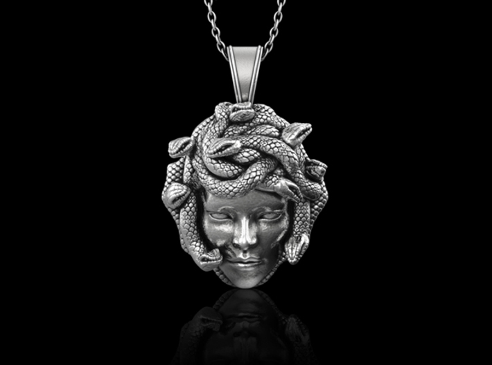 Sterling Silver Medusa Pendant No.2 3d printed