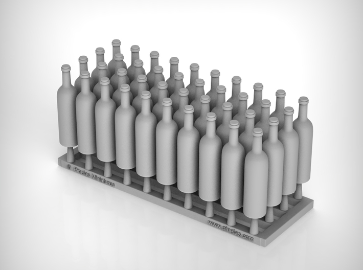 Wine Bottles Ver01. 1:12 Scale x40 units 3d printed