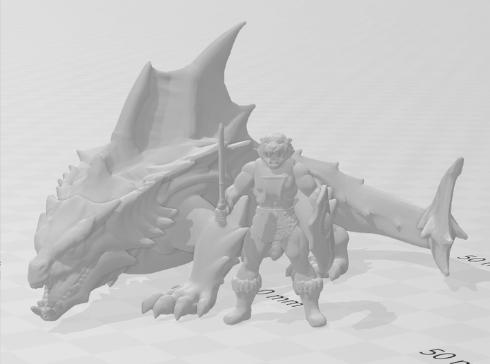 Dragon Shark 88mm miniature model fantasy game dnd 3d printed 