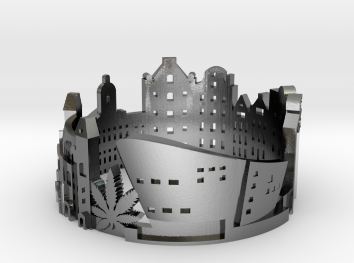 Amsterdam Skyline - Cityscape Ring 3d printed