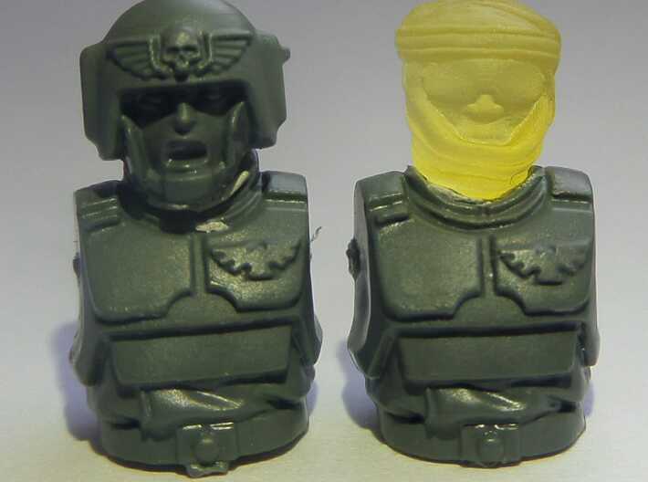 Imperial Soldier Heads With Desert Headgear 1 3d printed 