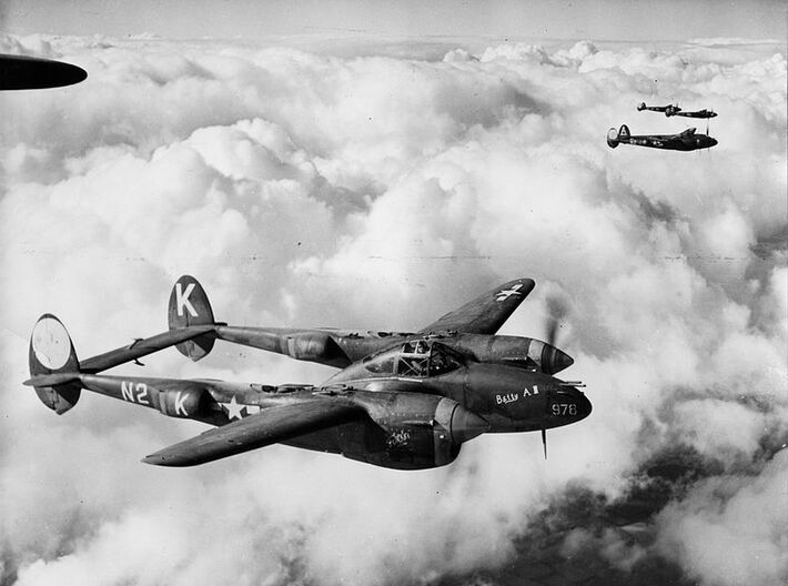 Nameplate P-38J Lightning 3d printed Photo: US Air Force.