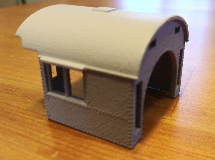 Southern Pacific style locomotive cab 3d printed With gray sandable auto primer.