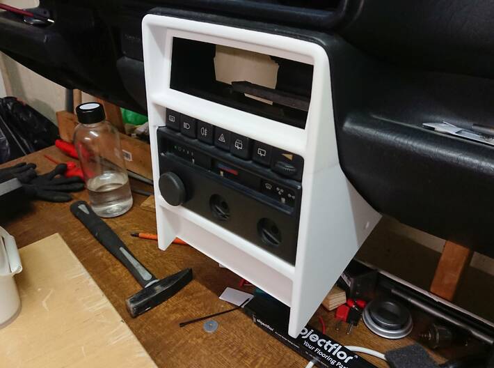 Lancia Delta centre console frame with radio 3d printed 