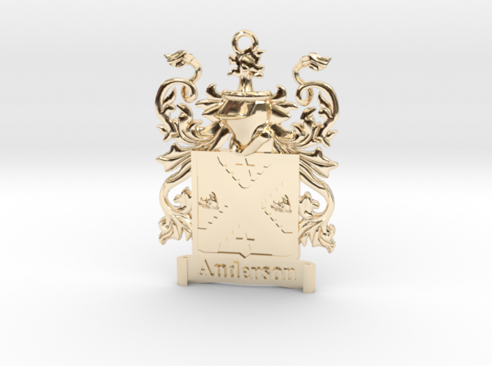 Anderson Family Crest Pendant Coat of Arms Herald 3d printed