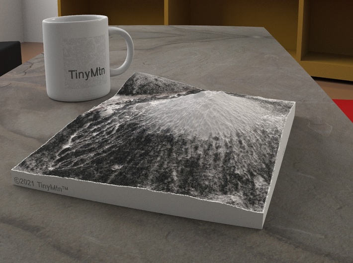 Mt. Bachelor in Winter, Oregon, USA, 1:25000 3d printed 