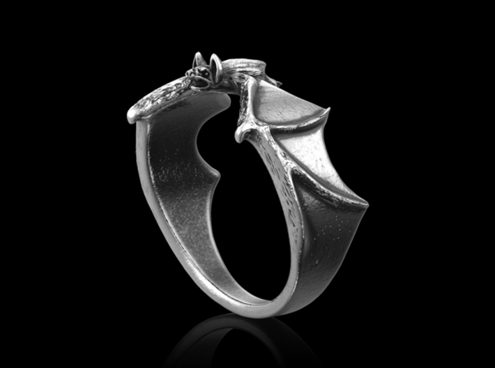 Sterling Silver Bat Ring _ 7 1/2 US 3d printed 