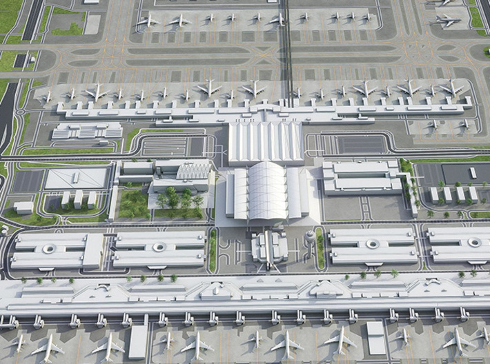  1/200 Munich International Airport Terminal 1 3d printed 
