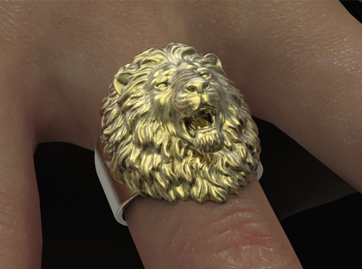 Lion Ring No.6_Mouth Open_8 US 3d printed