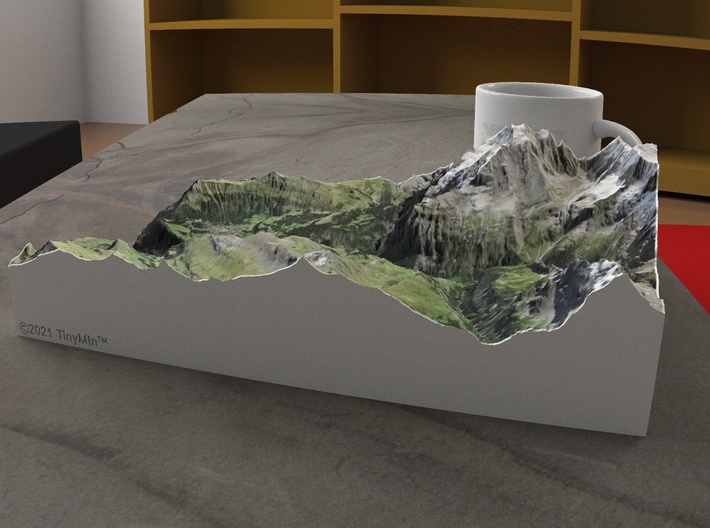 Lauterbrunnen Valley, Switzerland, 1:50000 3d printed