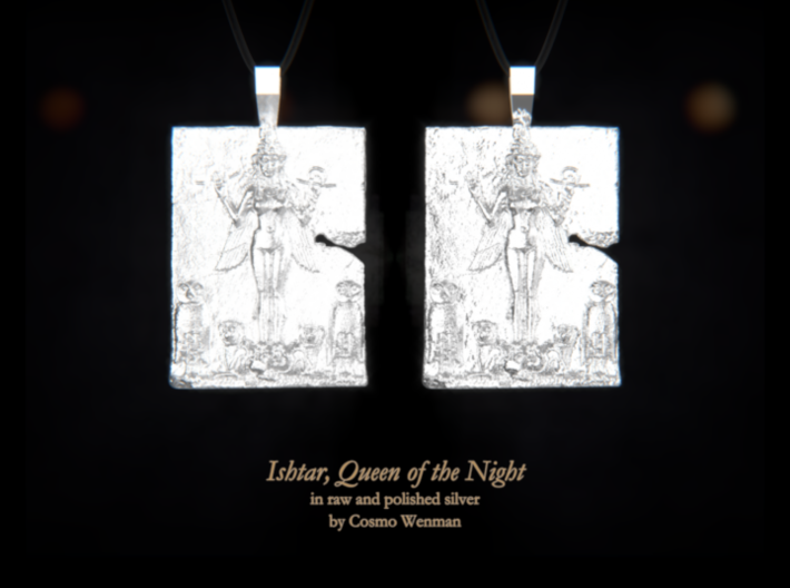 ISHTAR, Queen of the Night necklace pendant 3d printed 