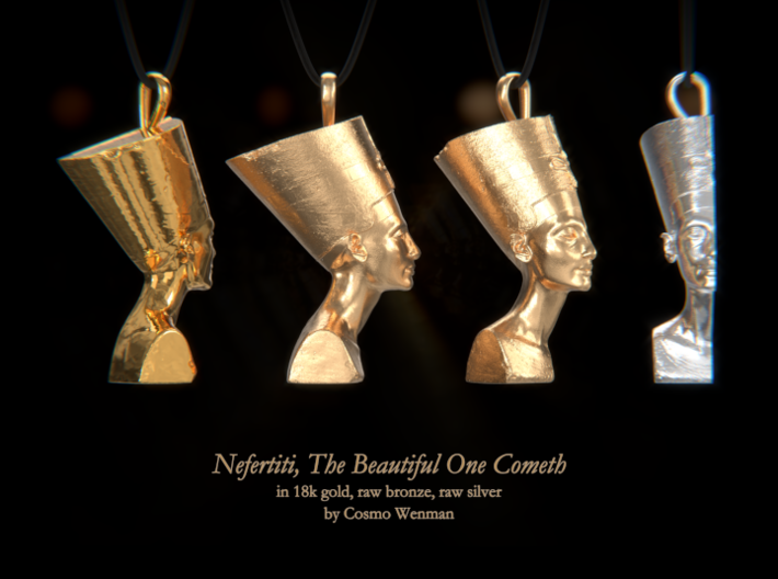 NEFERTITI necklace pendant (profile) 3d printed