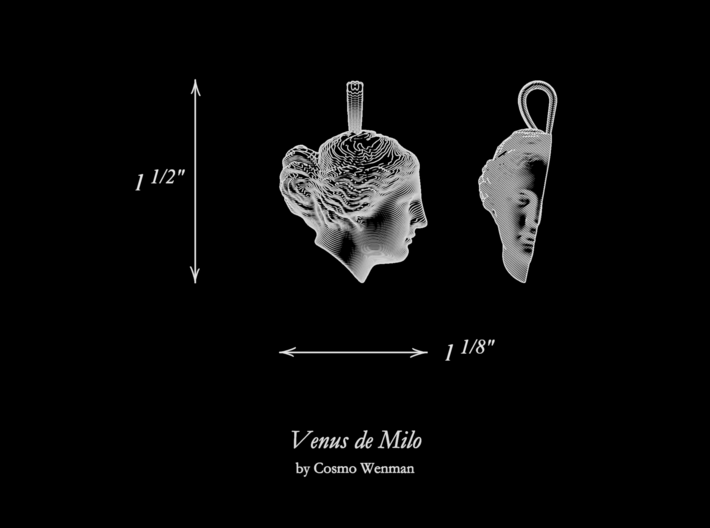 VENUS DE MILO necklace pendant 3d printed 