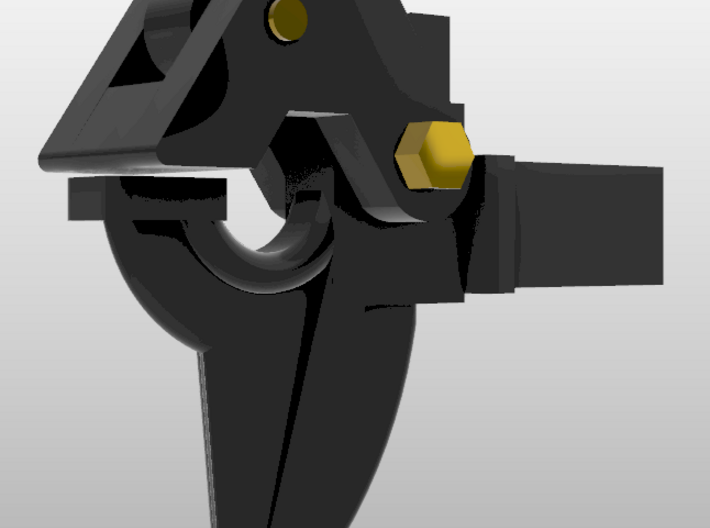 1/16 Working Pintle Hitch - Round Post 3d printed 