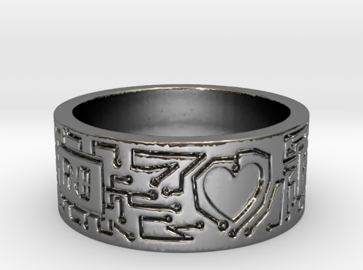 Always And Forever Cyberpunk Wedding Ring 3d printed