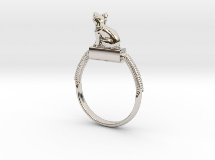Egyptian Cat Ring, Variant 2, Sz. 4-13 3d printed
