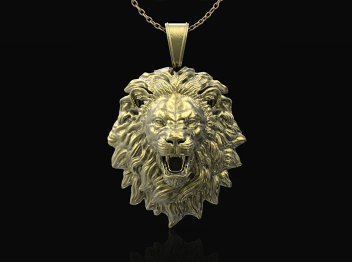  Lion Pendant Mouth Open_No.1 3d printed 