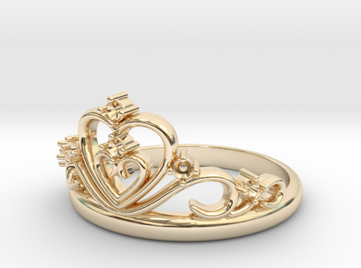 Princess crown ring 3d printed