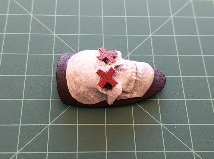 Skull Head Badge 37.5mm 3d printed 