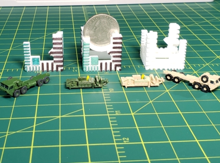 GHQ HEMMT Wrecker bed 1 to 285 scale v2 crane 3d printed Left side view
