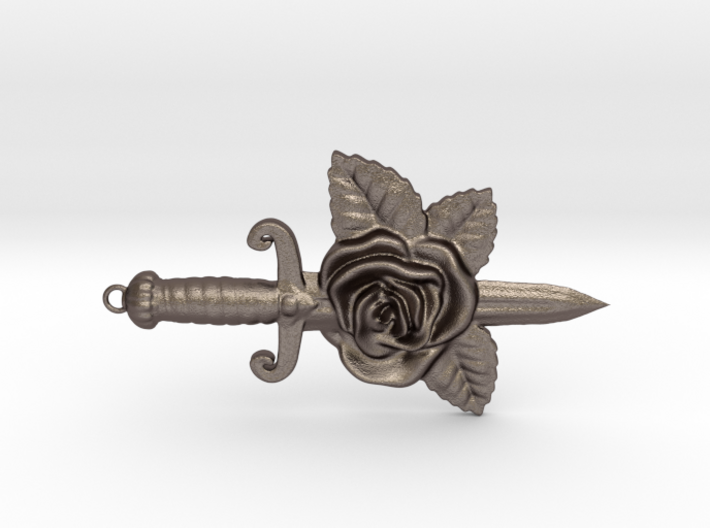Dagger &amp; Rose Pendant 3d printed