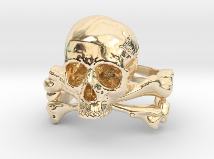 Skull &amp; Crossbones ring 3d printed