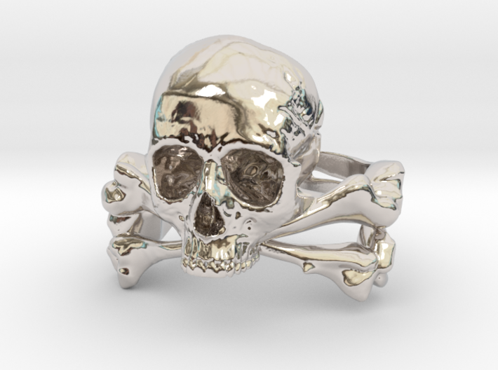 Skull &amp; Crossbones ring 3d printed
