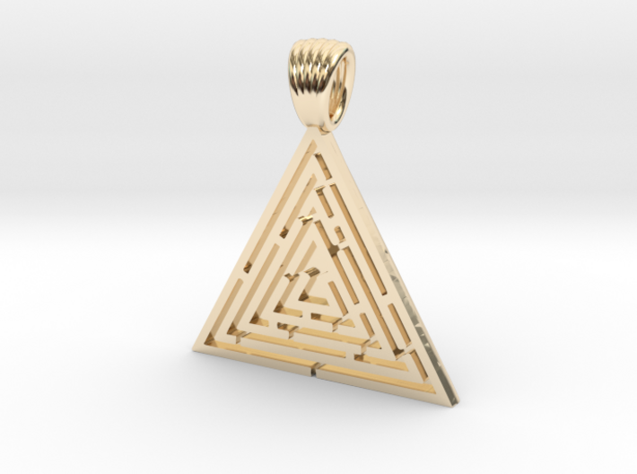 Triangle maze [pendant] 3d printed