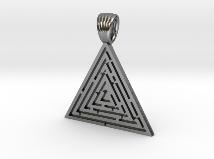 Triangle maze [pendant] 3d printed