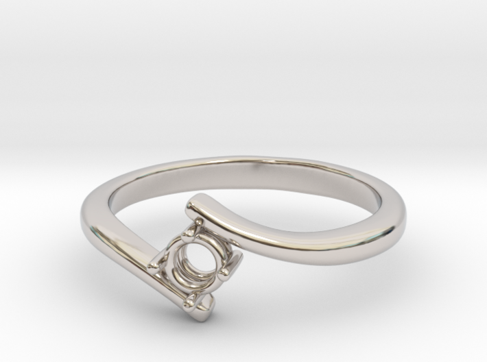 Single stone engagement ring 3d printed