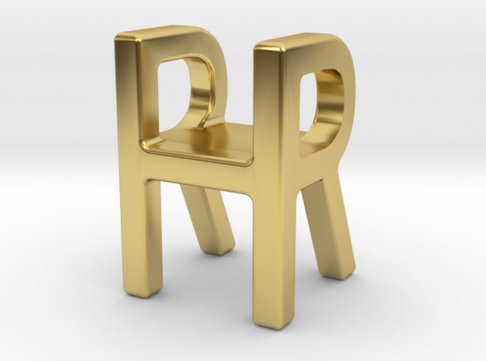 Two way letter pendant - HR RH 3d printed