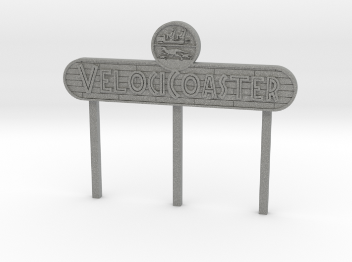 Modern Raptor Coaster Sign 3d printed