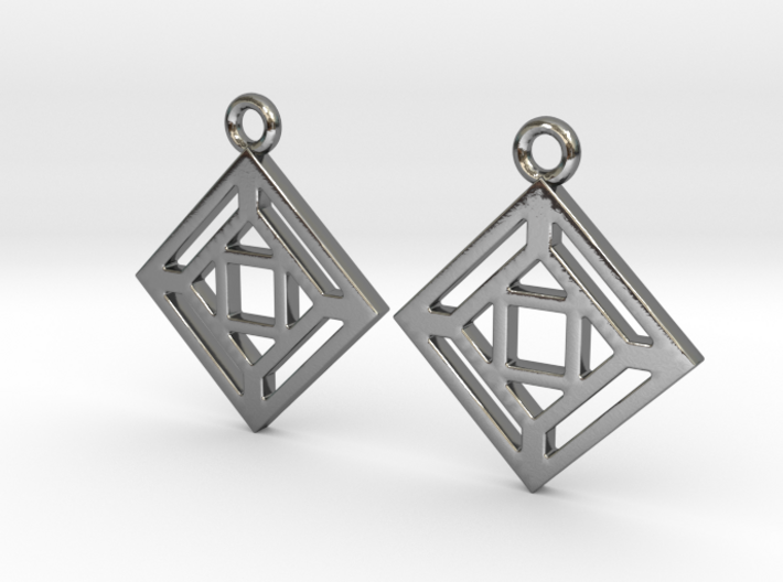 Squares'n arrows [Earrings] 3d printed