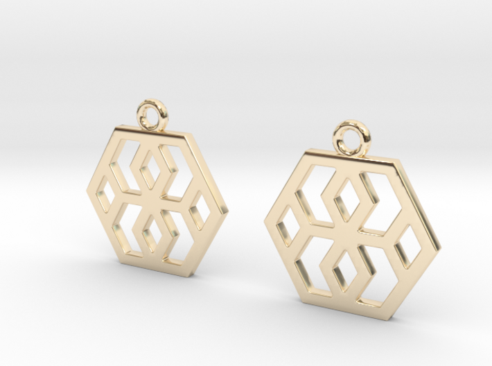 Hexagons [Earrings] 3d printed