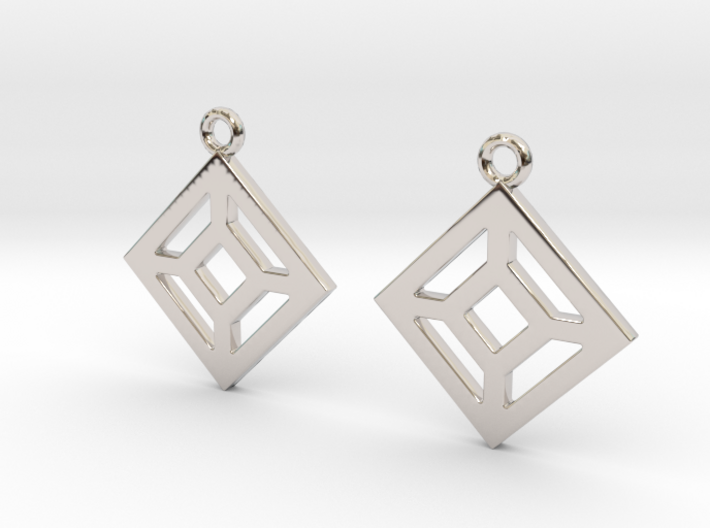 Square in square [Earrings] 3d printed