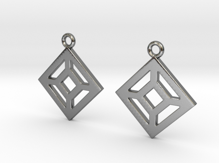 Square in square [Earrings] 3d printed