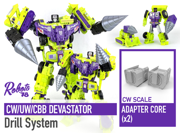 Adapter Core CW x2 [Devastator Drill System] 3d printed