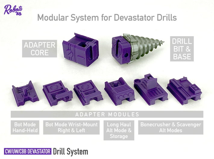 Bonecrusher+Scavenger CW [Devastator Drill System] 3d printed 