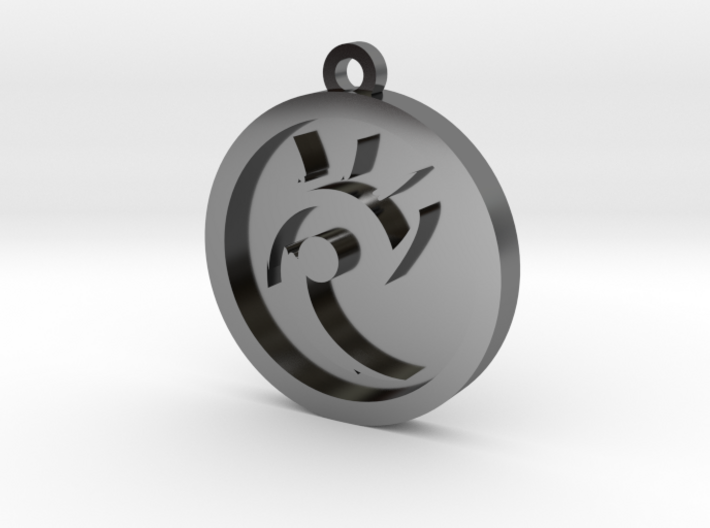 Gwendolyn’s Wartlop Glyph Pendant 3d printed Sterling Silver Is a beautifully soft and bright metal, skin safe, perfect for everyday wear, and polished to a mirror finish.