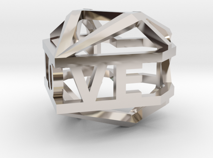 Heart Diamond Pendant - LOVE 3d printed