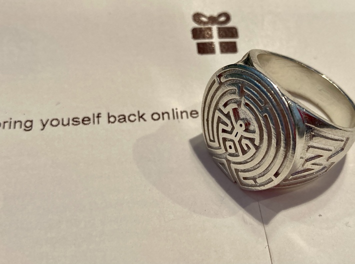 WestWorld maze Ring 3d printed Silver buyer's  phptp