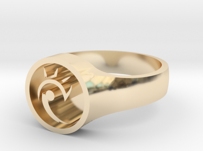Gwendolyn’s Wartlop Glyph Small Face Ring 3d printed