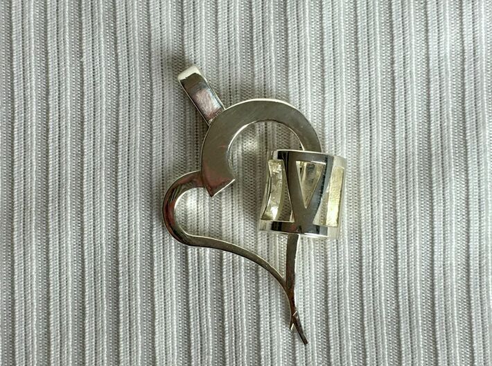 Heart Ring Pendant - LOVE 3d printed 