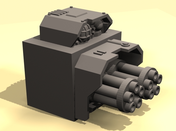 28mm gathling gun + targeter for superheavy tank 3d printed