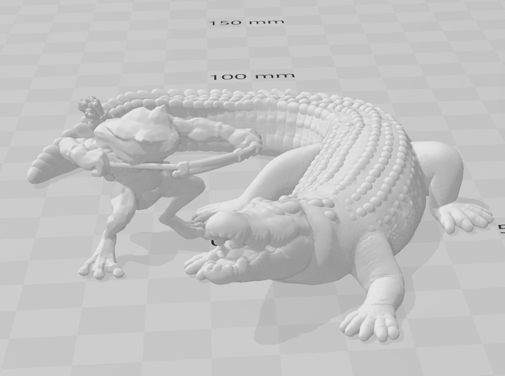 Giant Crocodile miniature model fantasy games dnd 3d printed 