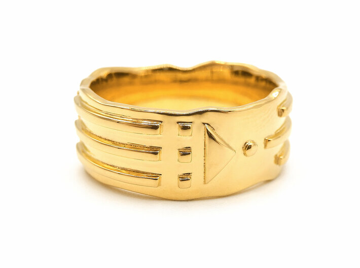 Atlantis Ring - Solid 3d printed Atlantis Ring - Solid - Gold Plated Brass