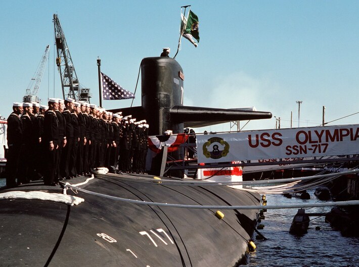 Nameplate USS Olympia SSN-717 3d printed Los Angeles-class nuclear-powered attack submarine USS Olympia SSN-717.