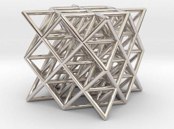 64 tetrahedrons, round struts, 2cm 3d printed